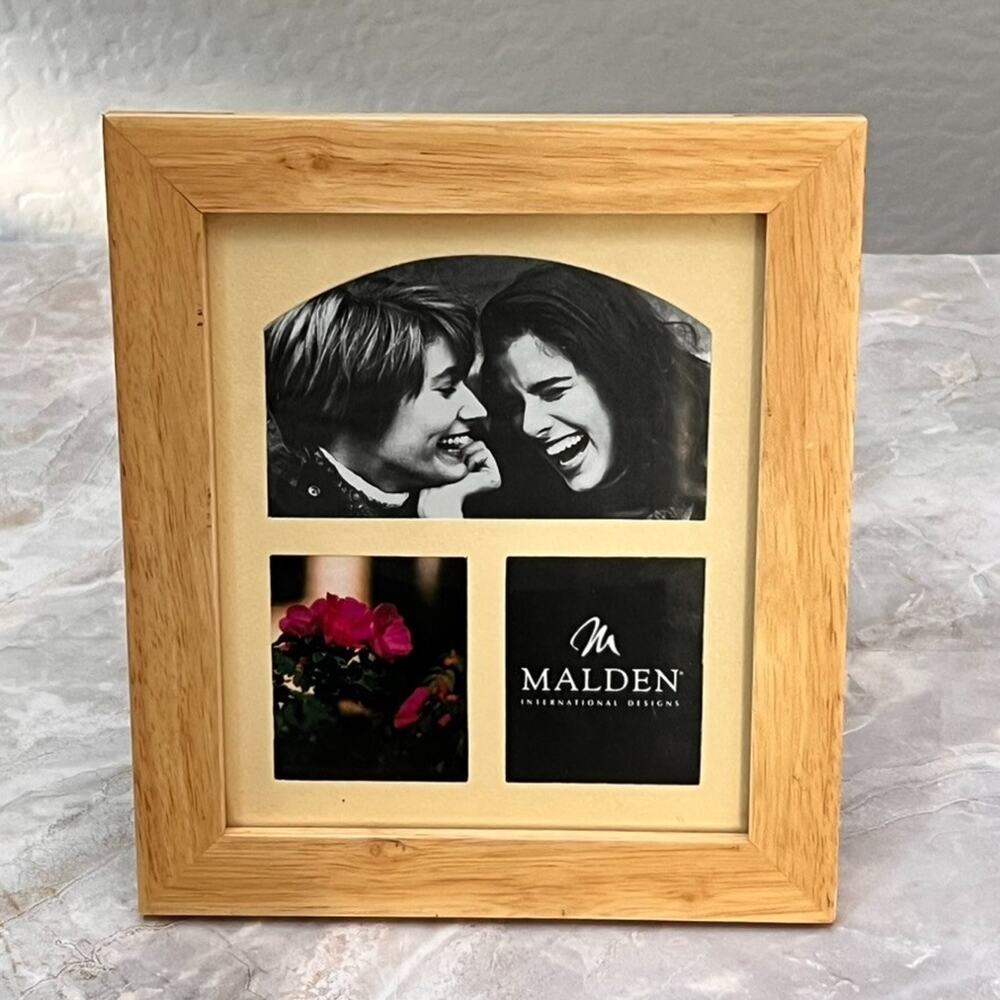Malden International Designs Wooden Picture Frame 3 Photos 8.5 x 7.5 in